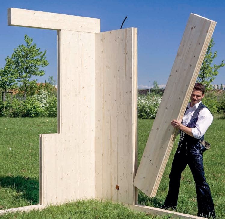 Eléments de bois massif HBE pour la construction rapide et efficace de bâtiments en bois avec COMABOIS vendeur exclusif.